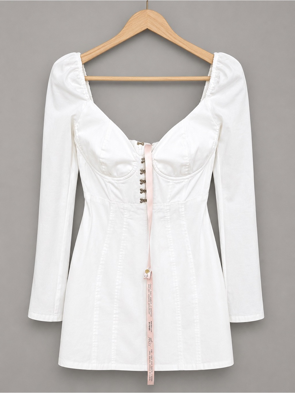 Oh Polly White Corset Puff Sleeve Mini Dress NWT Bridal Graduation Size 10